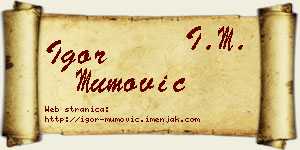Igor Mumović vizit kartica
